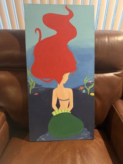 Hand Painted Little Mermaid Art