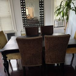 Dinning Six Chairs Set & Black Wooden Table-Original Price $1,100