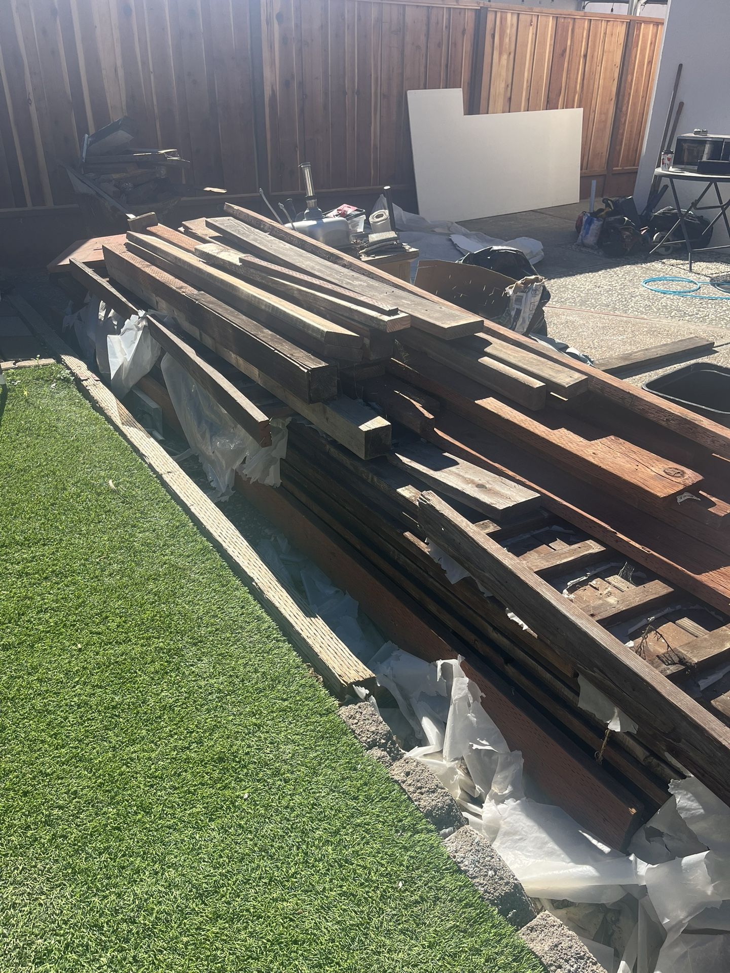 Redwood Lumber – Reclaimed from Old Deck