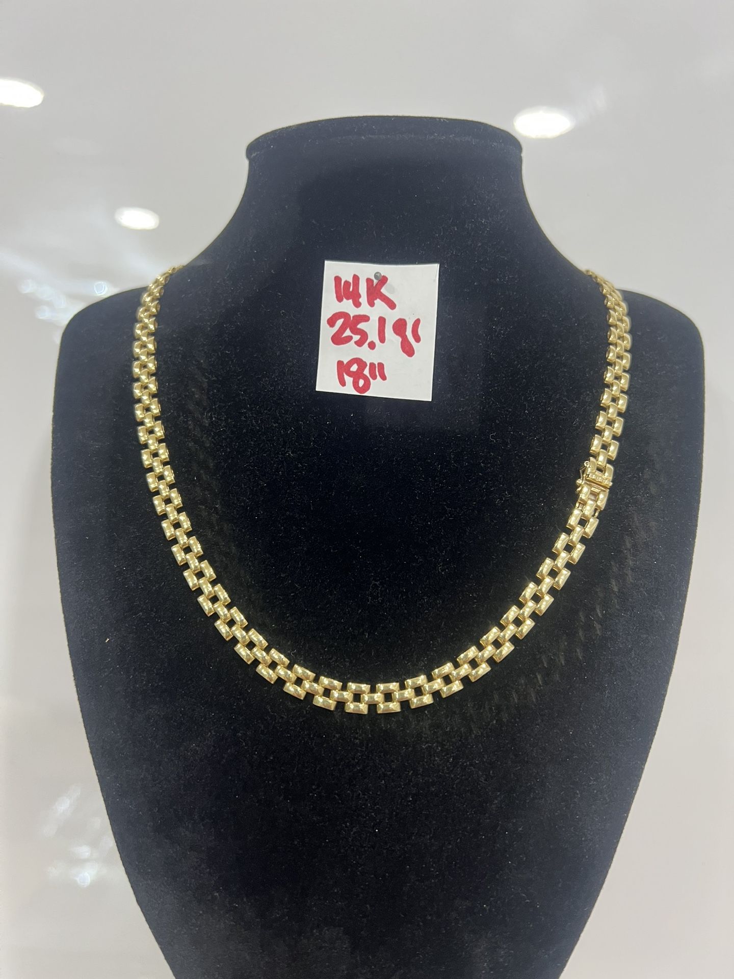 14K Solid Gold Chain For Wedding 25Gr 18 Inches Long 