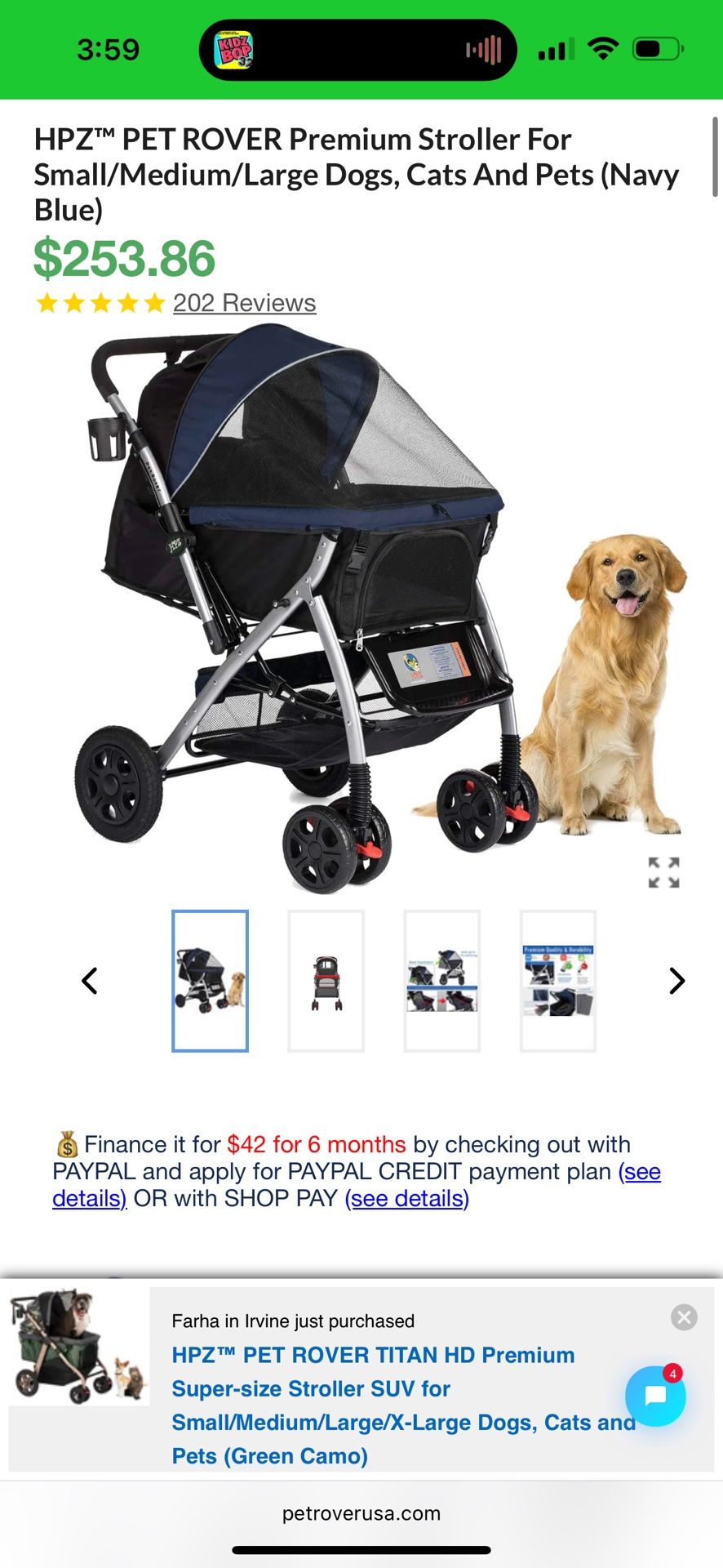 HPZ Premium Heavy Duty Pet Stroller