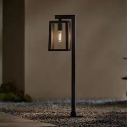 Hampton Bay Roxburgh Low Voltage Matte Black Path Light with LED Vintage Filament Bulb