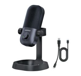 USB Microphone for PC, Gaming, Podcasting, Streaming, Recording, Cardioid Condenser Mic with Noise Cancellation, Mute Button, Volume & Monitor Control