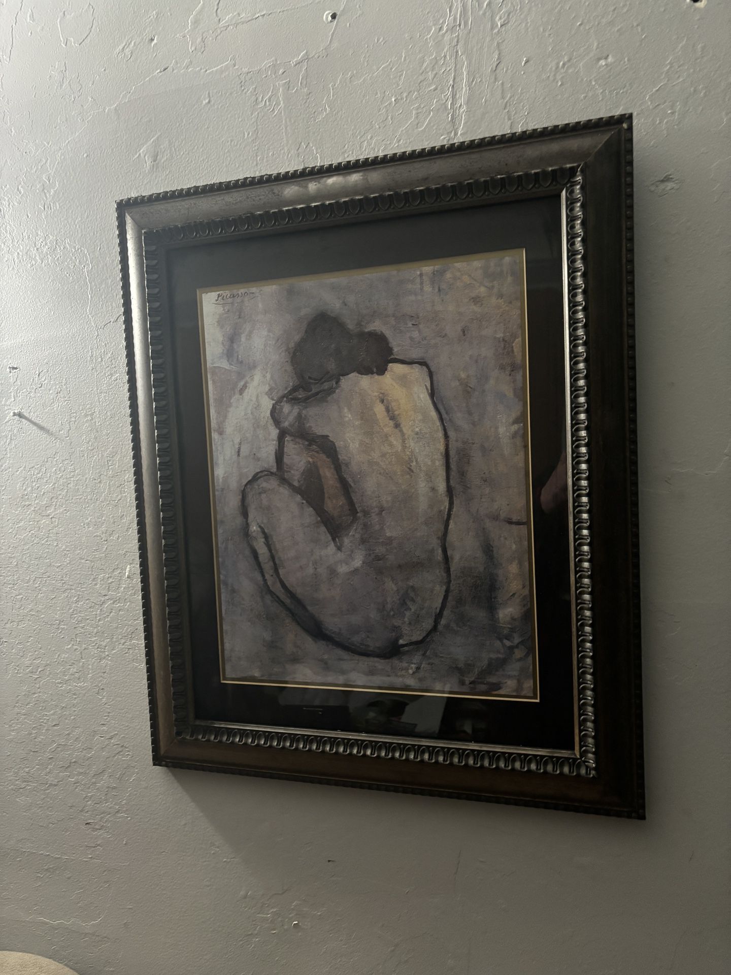 Picasso Framed Lithograph Blue Nude 