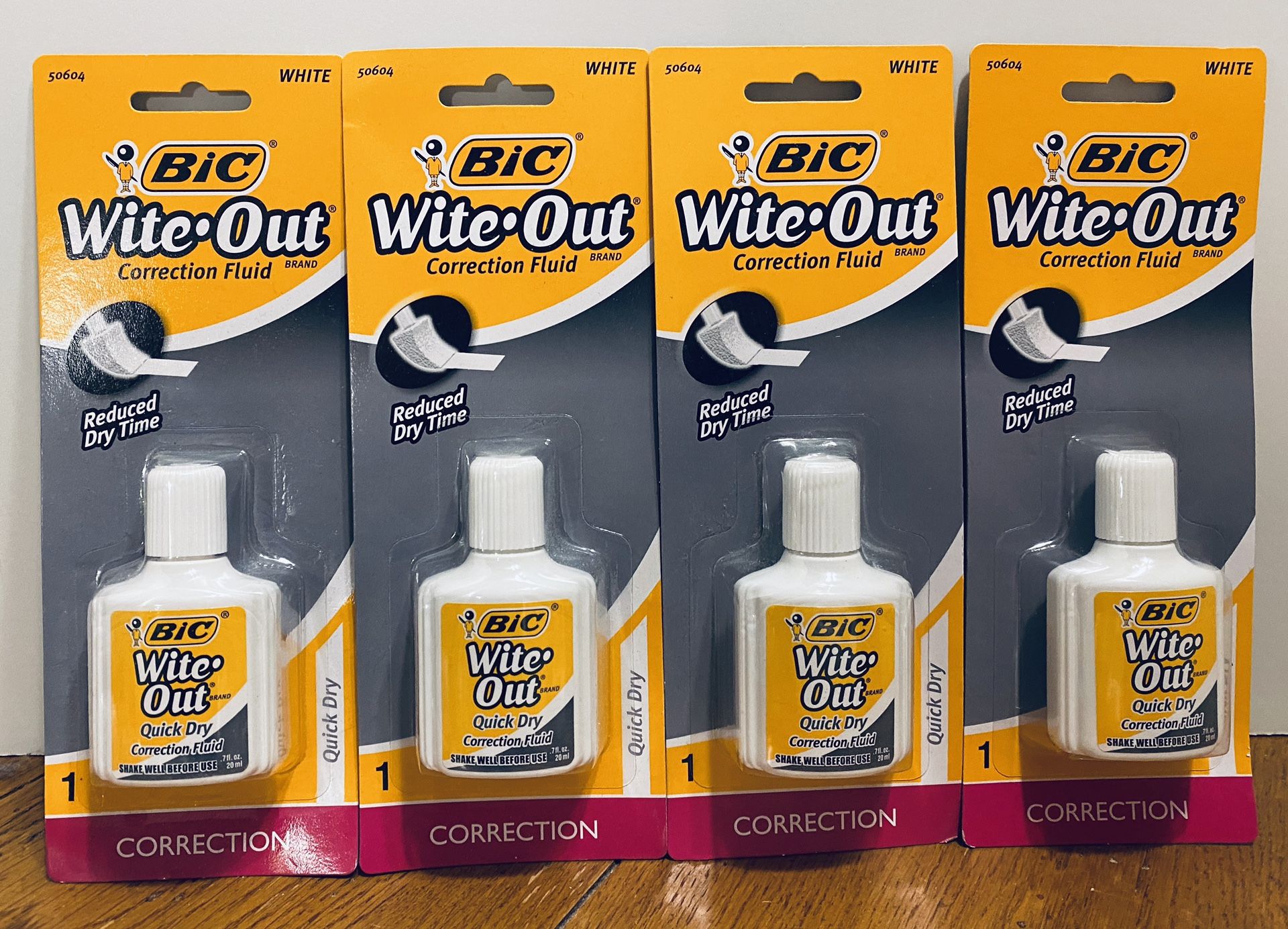Bic Wite-Out Quick Dry Correction Fluid (Set of 4 Bottles)