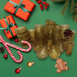 Vintage 1961-62 Desert Gold Glassware Set, By Anchor Hocking 