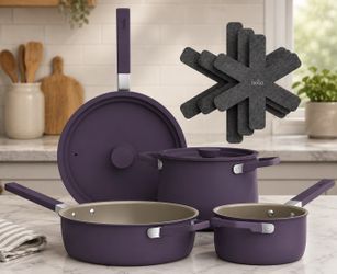 Bella 9-Piece Cookware Set, Plum