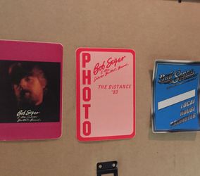 Bob Seger in the Silver Bullet Band backstage passes three left rare vintage