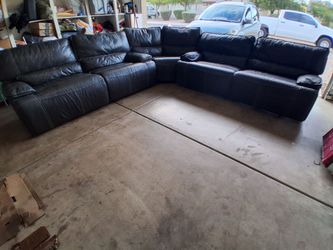 Grey Leather Sofa