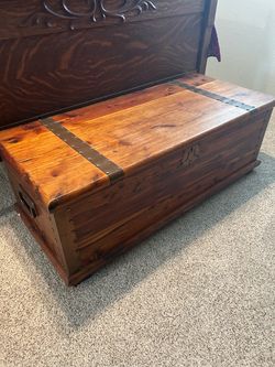 Vintage Cedar Storage Trunk Chest