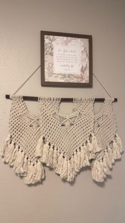 Large Macrame Wall Hanging with Scripture