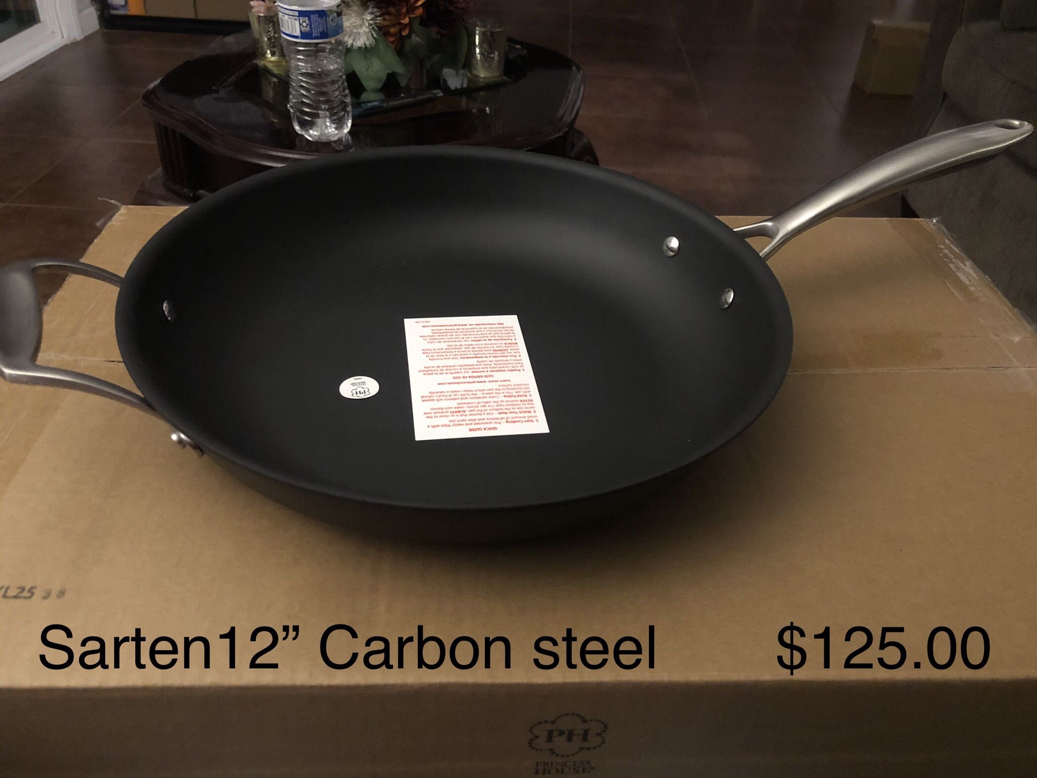 Sarten Carbon Steel 12” Princess House Nuevo En Su Caja