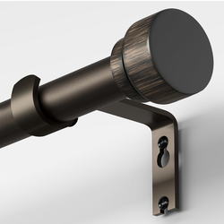 Oneach Antique Brown Curtain Rods for Windows 48 to 84 Inch, 1 Inch Pole Adjustable Length Heavy Duty Metal Curtain Rod Set, for Outdoor Bedroom Kitch