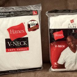 Men’s Hane’s V-Neck T-Shirts 3 Pack - Brand New (Size Large) - $15.00 Each Package