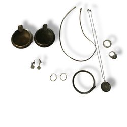 Sterling Silver Lot and 14K Gold earrings 
