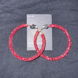 Red Sparkling Hoops 