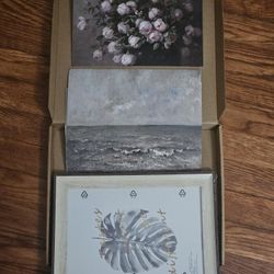 Framed Wall Art with 2 Pieces. 10" x 12"