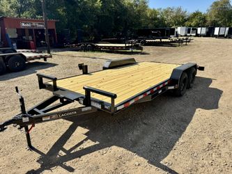 Light Duty Car Hauler 83x18 Trailer With Tandem 3.5k Axles And Stored Ramps