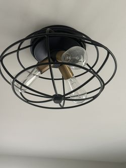 Industrial 3‑Light Cage Light Fixture