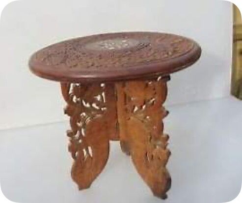 Tripod carved Indian stool