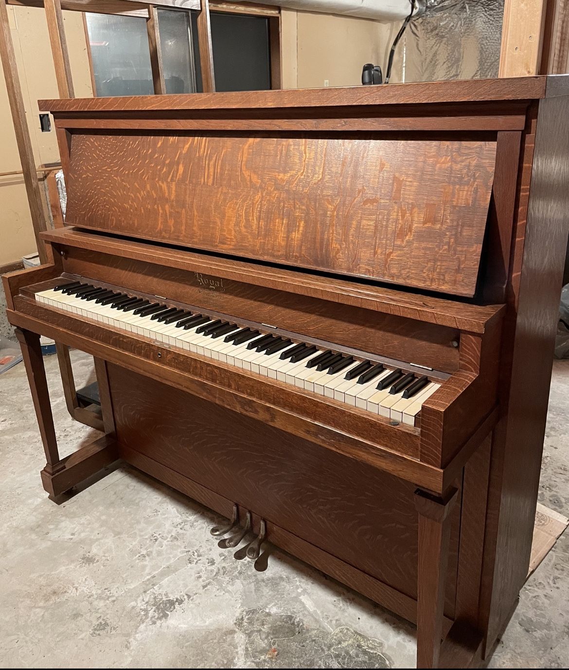 Lovely 1920s Royal by Krell Piano Co. Upright Grand Piano