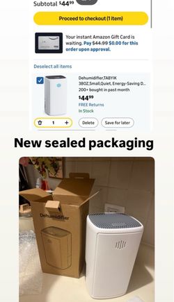 300 SQ Ft Dehumidifier 38OZ,Small,Quiet, Energy-Saving Dehumidifier with Auto Shut Off, for Bathrooms, Closets, and RVs   New sealed packaging  Pick u