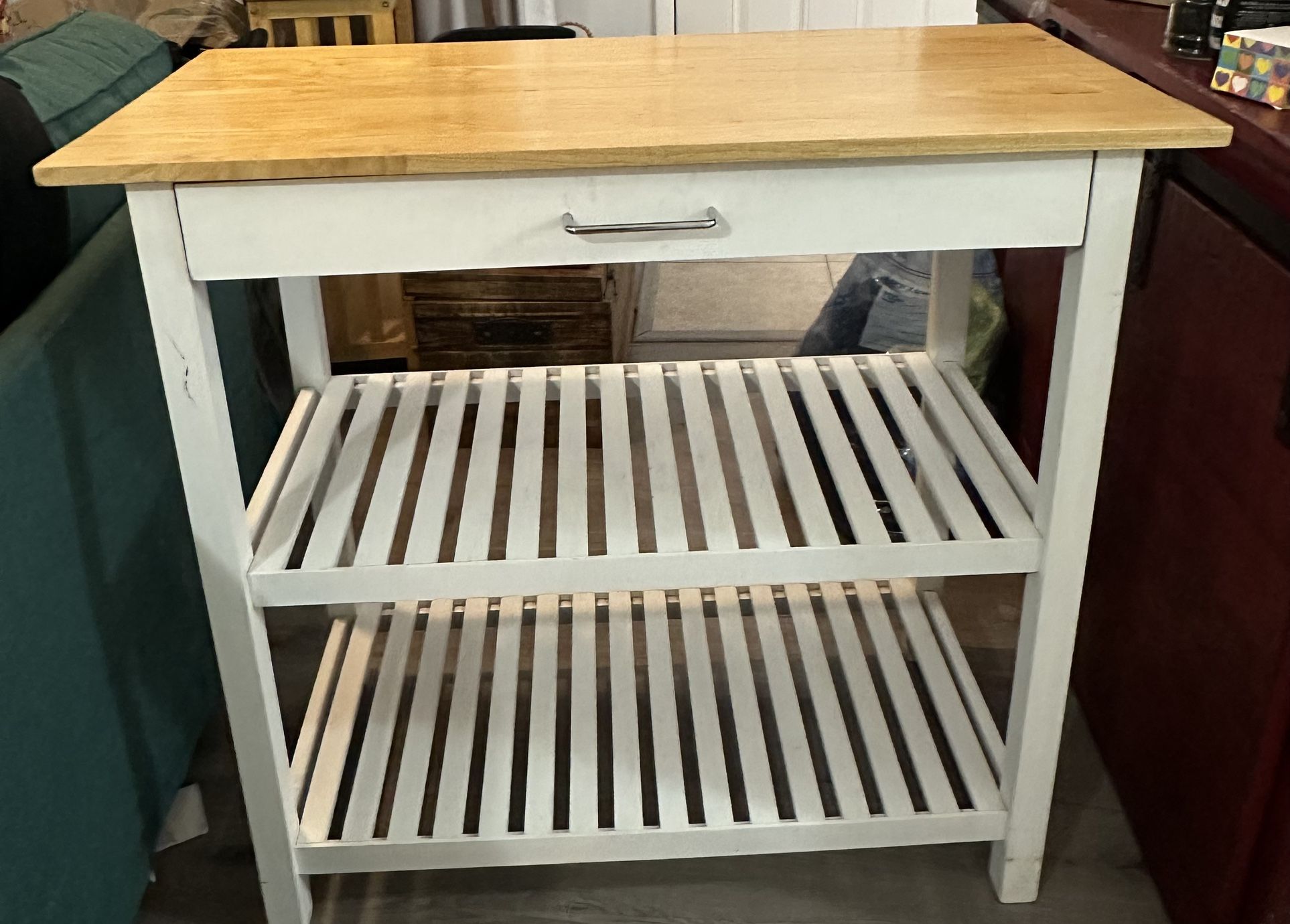White Kitchen Island/Entry Table/Console Table 