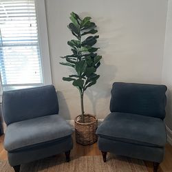 Set of Blue Accent Chairs