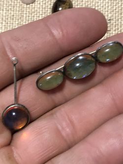 Antique sterling silver brooch and pendent