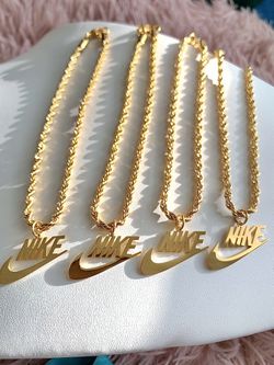 JUS DO IT Nike Swoosh Gold Necklace