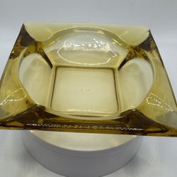 Vintage Anchor Hocking Amber/Topaz Glass Ashtray 