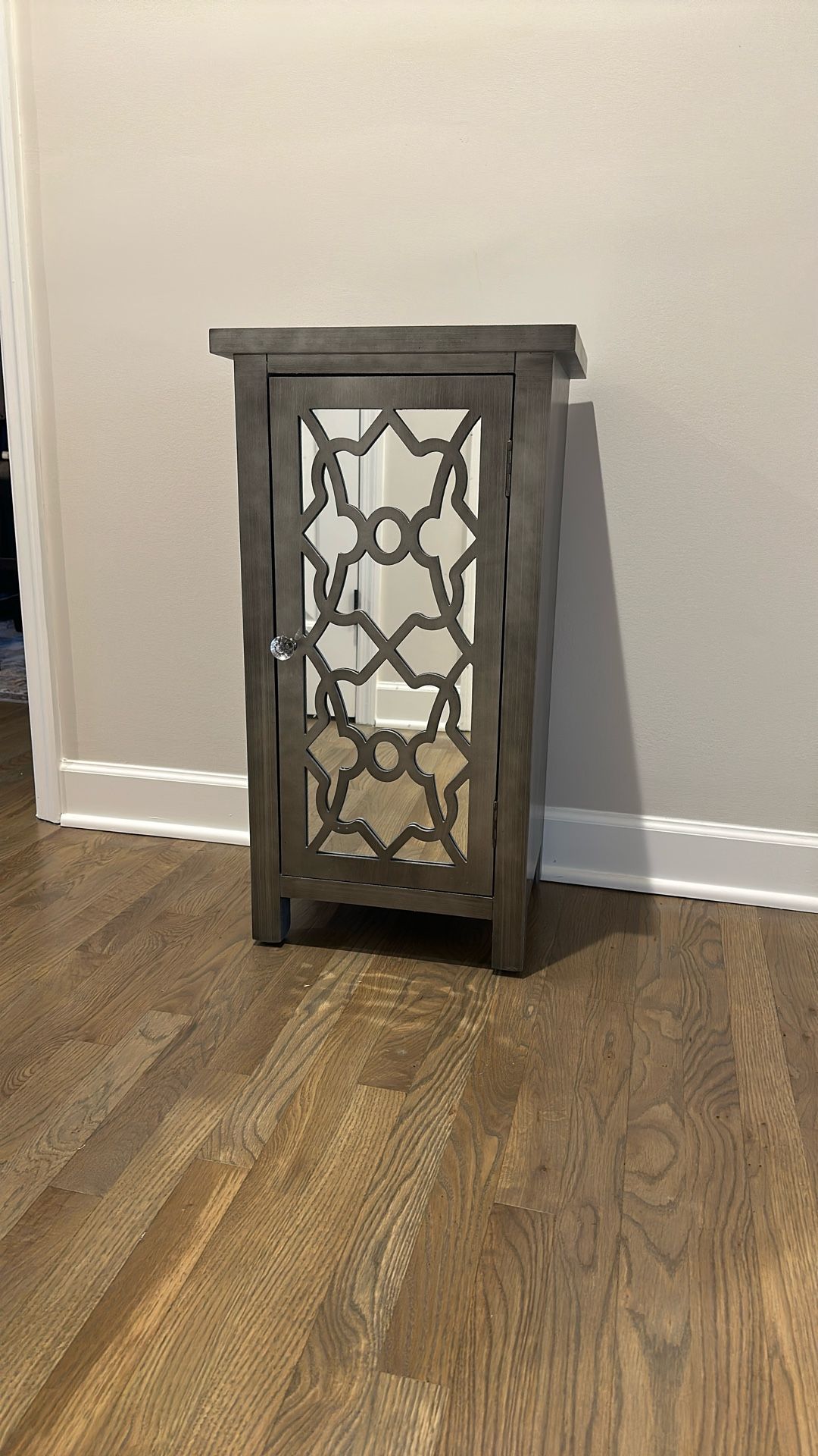 Gray Mirrored Accent Table