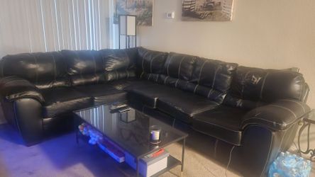 Used Large Black Sectional Couch