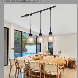 This is a VINLUZ 3-Pack H-Type Classic Track Pendant Lighting set with frosted white glass shades. 
Type: H-type 3-wire-1 circuit track system compati