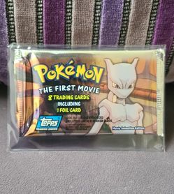 Pokemon Topps The First Movie Sealed Unopened Booster Pack Blue Logo 
