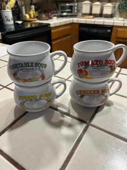 Set of 4 Soup Mugs!