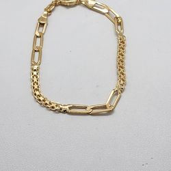 Brand New Brazilian 18k Gold Filled 2 Design Bracelet 