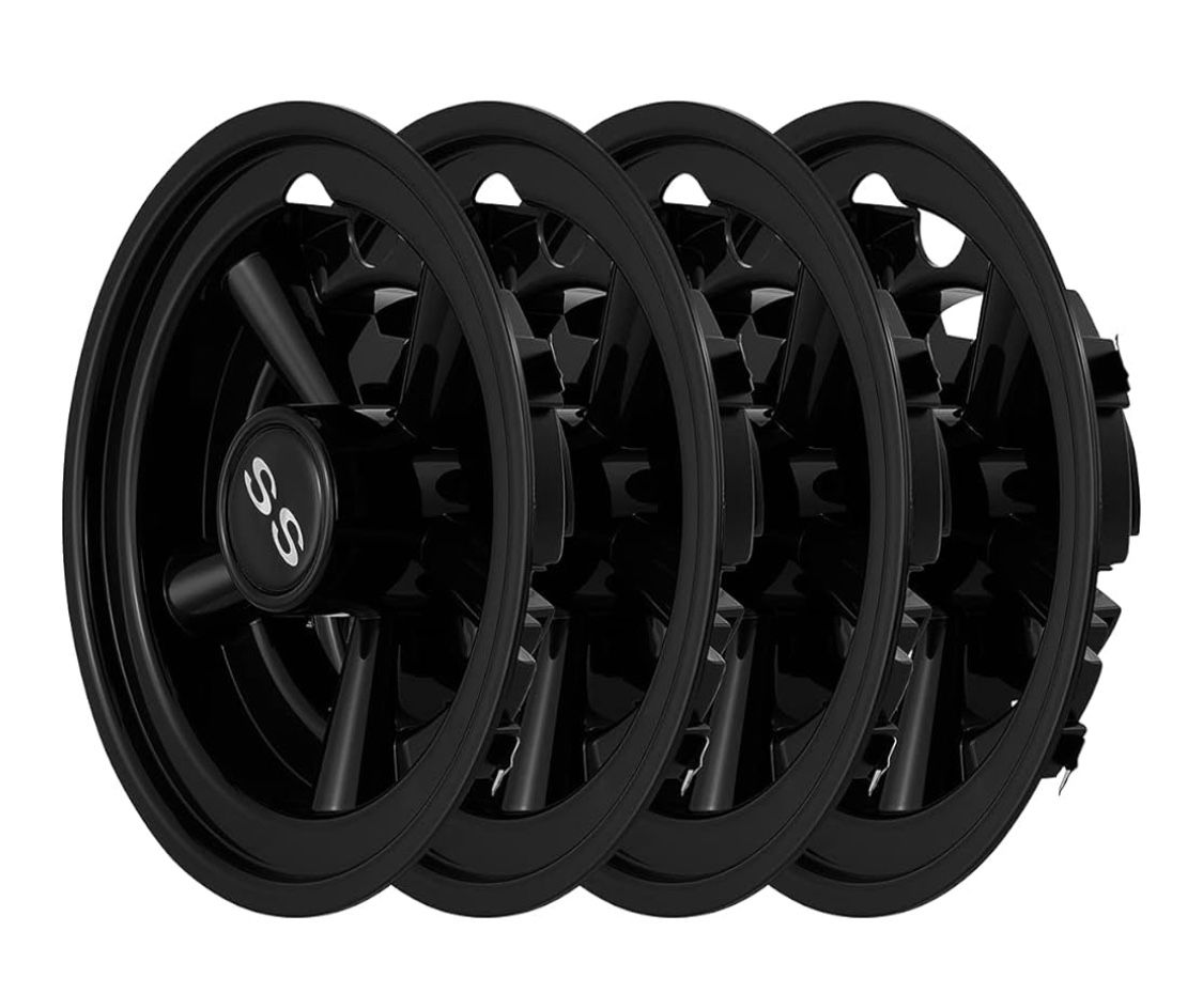Golf Cart Accessories Wheel Covers Hub Caps for Yamaha/Club CAR/EZ-GO Par Car 8" (Set of 4) (Black