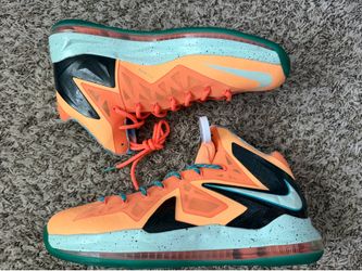 New Nike Lebron X 10 Elite Peach Jam PE Basketball Game Shoes Sample Sz. 13