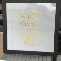Do All Things With Love Wall Frame / Decor