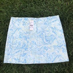 SKIRT DESIGNER-NEW w/Tags Ocean Blue Paisley-WOMAN by How & Wen