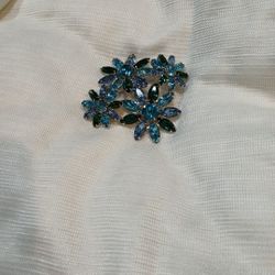 Blue And Green Vintage Brooch/pin