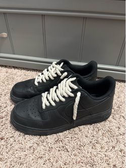 Rope Laced Black AF1’s