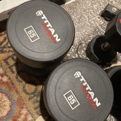 Titan Fitness 65 Lb Urethane Dumbbell - Retails For Over $400