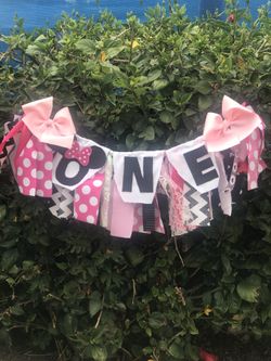 High chair birthday banner ONE