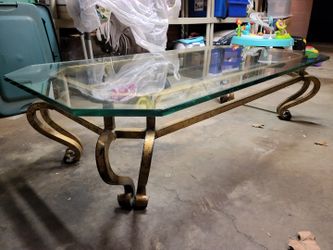 Wrought iron glass coffee table