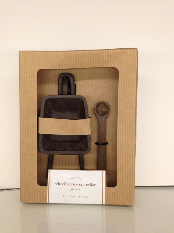 Pottery Barn Wheelbarrow salt cellar