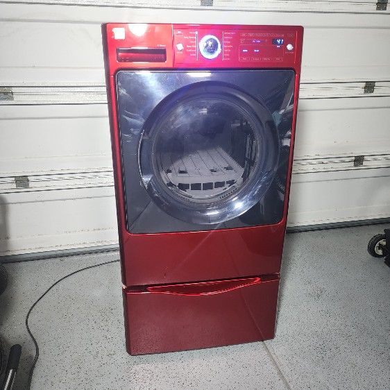 Kenmore Elite Red Gas Dryer With Steam Stackable Or Side By Side Comes With Shoe Rack