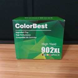 Ink Cartridge for HP Colorbest Ink High Yield 902XL (4 Pack)