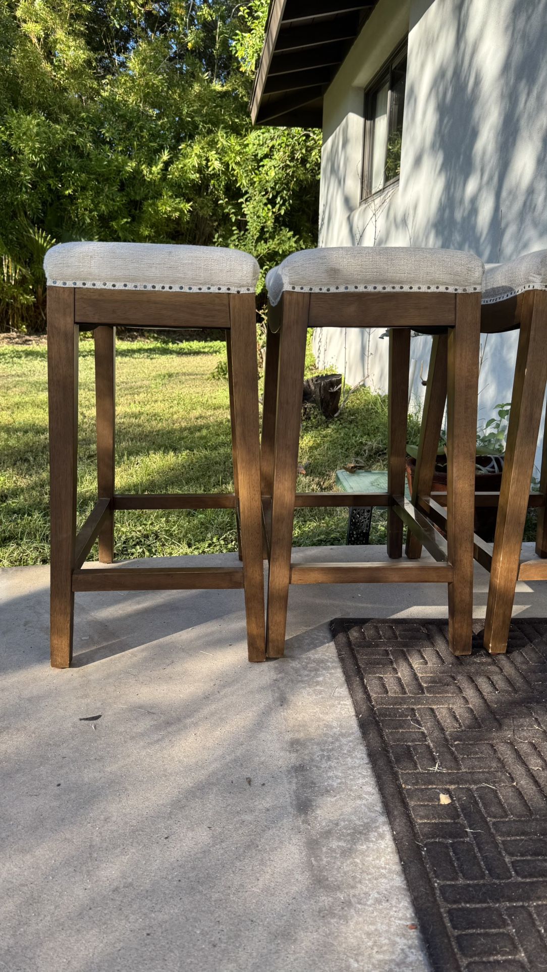 3 Solid Wood Stools — READ FIRST